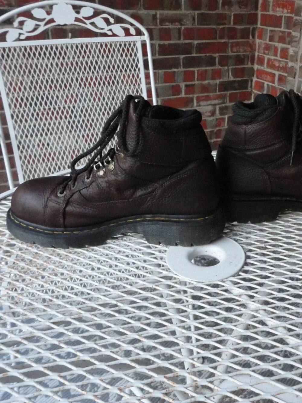 DR MARTENS Brown Leather Men's Steel Toe Safety Boots Size 10